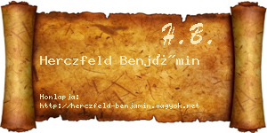 Herczfeld Benjámin névjegykártya